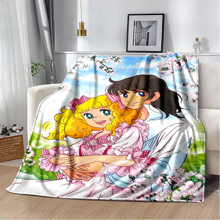 2025 New Style Candy Candy Girl Cartoon Anime Soft Plush Blanket,Flannel Throw Blanket Polyester Blanket for Living Room Bedroom Sofa Kid Gift